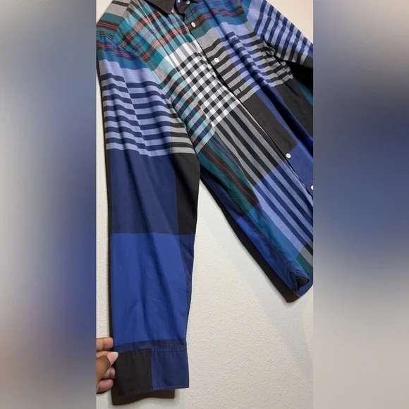Burberry Brookhouse Blue/Multi Plaid Regular Fit Button-Down Shirt XL EUC - Picture 6 of 11